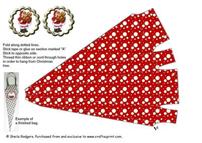 Icicle Shaped Gift Bag - Santa