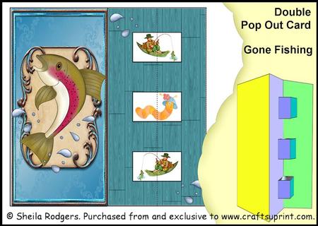 Double Pop Out Card - Gone Fishing