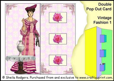 Double Pop Out Card - Vintage Fashion 1