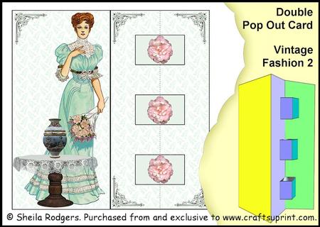 Double Pop Out Card - Vintage Fashion 2