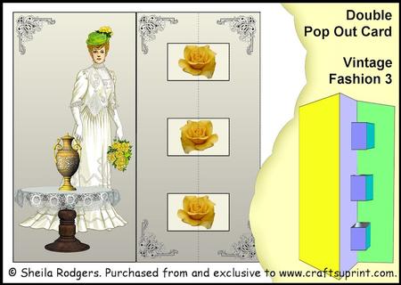 Double Pop Out Card - Vintage Fashion 3