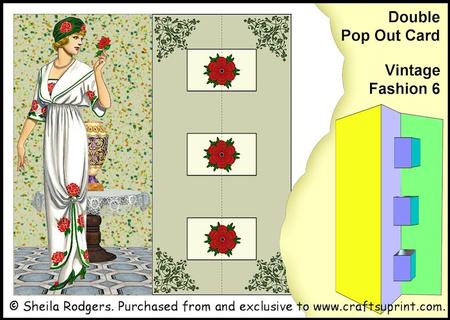 Double Pop Out Card - Vintage Fashion 6