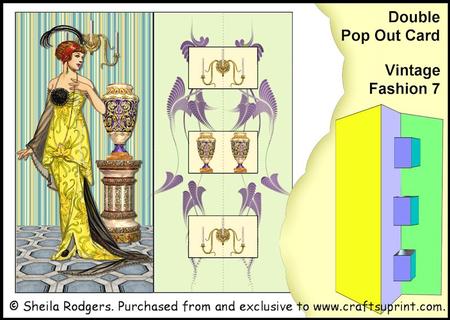 Double Pop Out Card - Vintage Fashion 7
