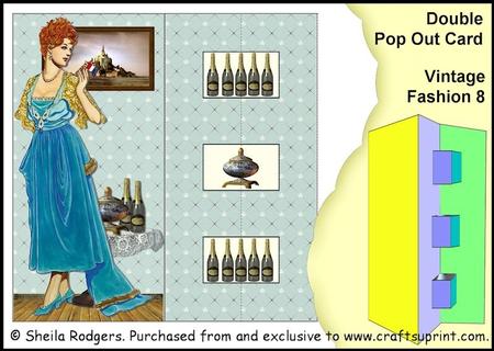 Double Pop Out Card - Vintage Fashion 8