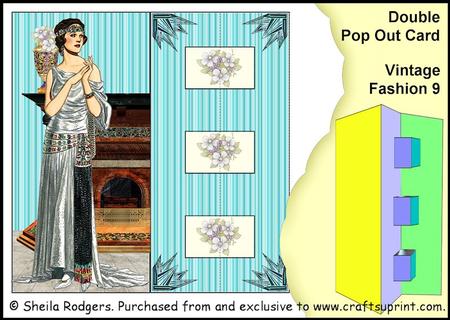 Double Pop Out Card - Vintage Fashion 9