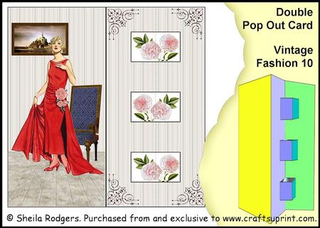 Double Pop Out Card - Vintage Fashion 10