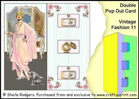 Double Pop Out Card - Vintage Fashion 11