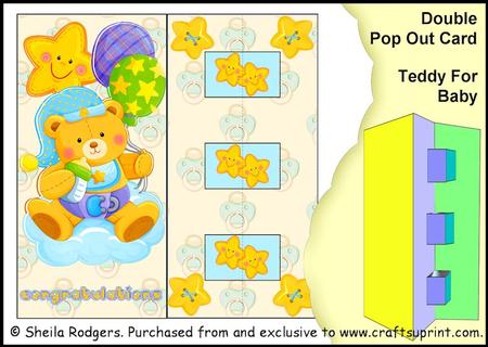Double Pop Out Card - Teddy for Baby