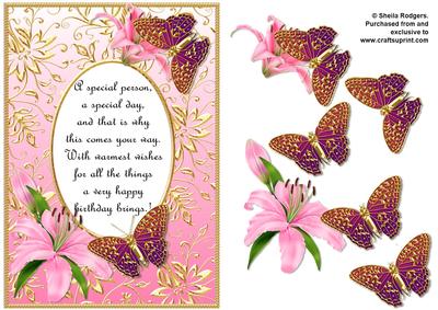Birthday Butterflies with Poem 1
