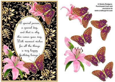 Birthday Butterflies with Poem 2
