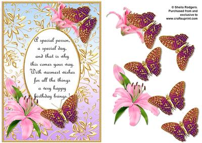 Birthday Butterflies with Poem 3