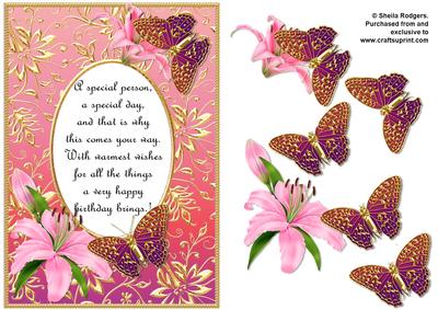 Birthday Butterflies with Poem 4