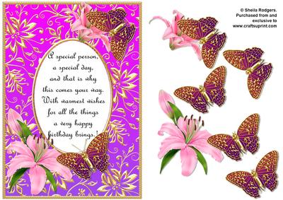 Birthday Butterflies with Poem 5