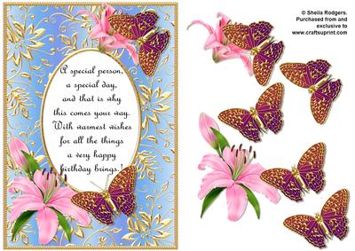 Birthday Butterflies with Poem 7