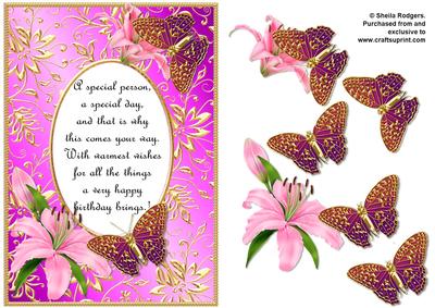 Birthday Butterflies with Poem 9