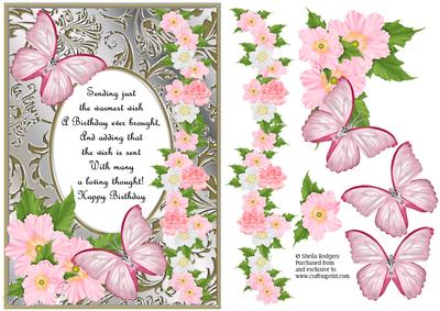 Butterflies with Gems, Dogwoods and Poem 1