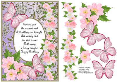 Butterflies with Gems, Dogwoods and Poem 2