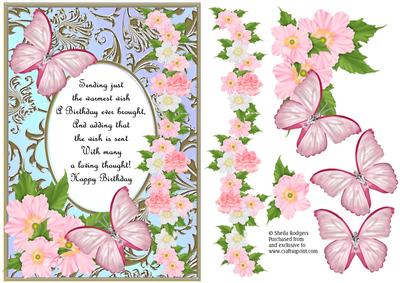 Butterflies with Gems, Dogwoods and Poem 6