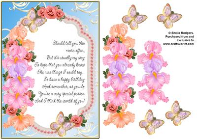 Roses, Irises and Butterflies 2