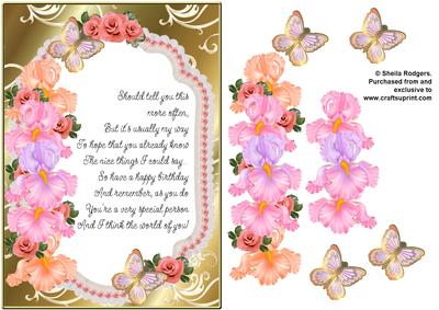 Roses, Irises and Butterflies 3