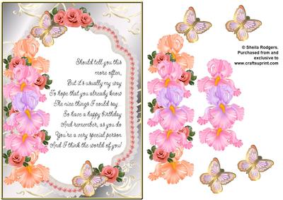 Roses, Irises and Butterflies 4