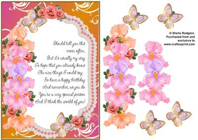 Roses, Irises and Butterflies 5