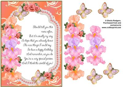 Roses, Irises and Butterflies 8
