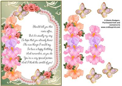 Roses, Irises and Butterflies 10