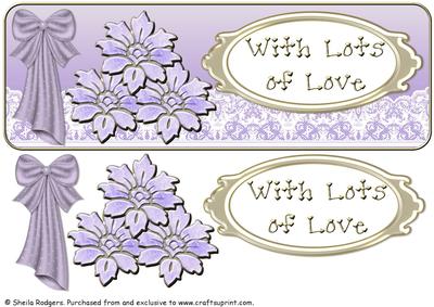 Large Dl with Lace - Lilac Glass Flowers