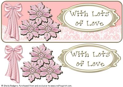 Large Dl with Lace - Pink Glass Flowers