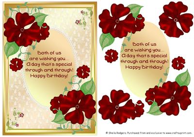 Card with Verse - Red Flowers