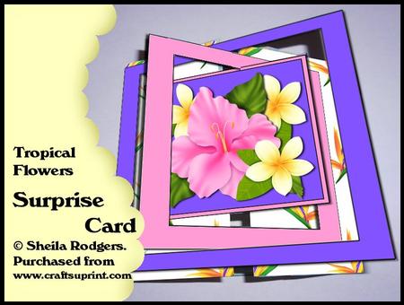Surprise Card - Tropical Flowers