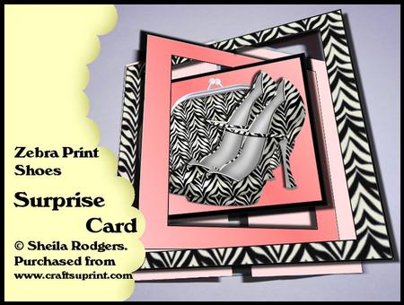 Surprise Card - Zebra Print Shoes