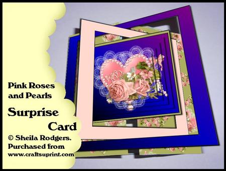 Surprise Card - Pink Roses and Pearls