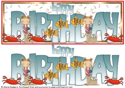 Large Dl Card - Beach Babies Birthday