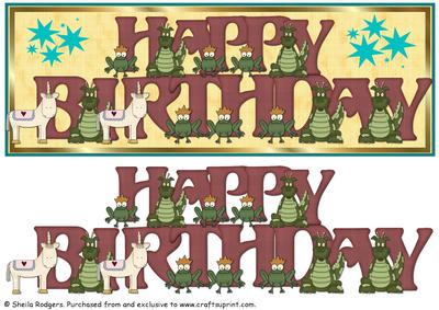 Large Dl Card - Fantasy Animals Birthday