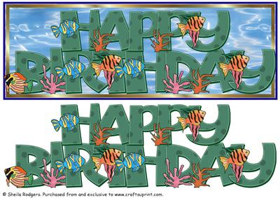 Large Dl Card - Tropical Fish Birthday