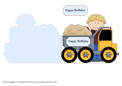 Shaped Card - Tipper Truck