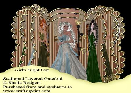 Scalloped Layered Gatefold - Girl's Night Out
