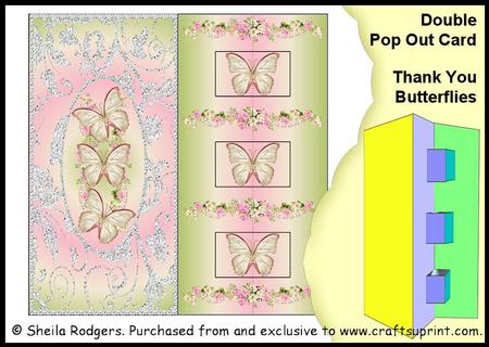 Double Pop Out Card - Thank You Butterflies