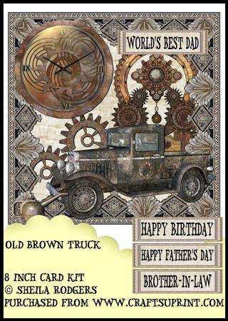 8 Inch Card Kit - Old Brown Truck