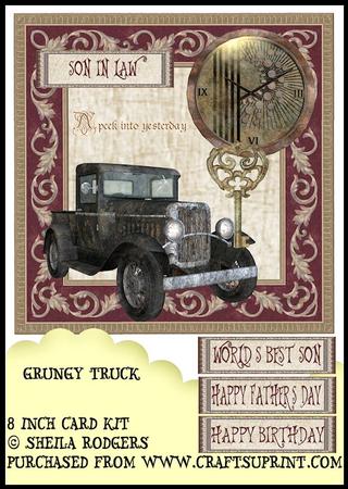 8 Inch Card Kit - Grungy Truck