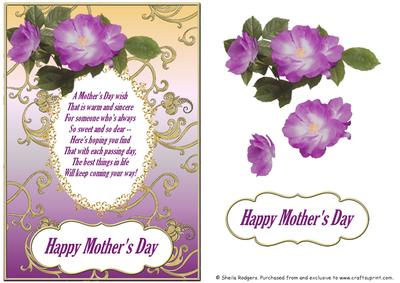 Mother's Day Pink Roses with Verse