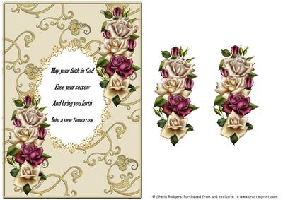 Rose Tower Sympathy Card with Verse