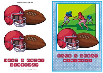 American Football Quick Card