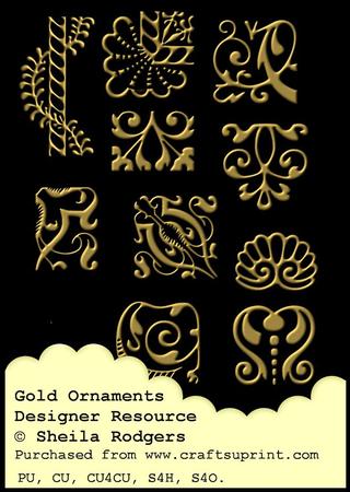 Designer Resource - Gold Ornaments Set 1
