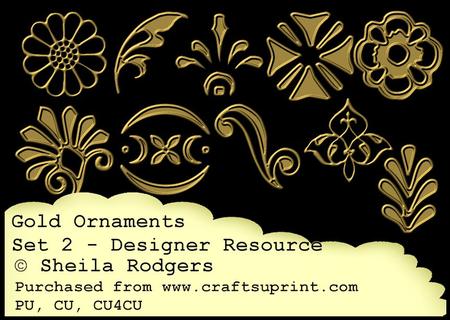 Designer Resource - Gold Ornaments Set 2