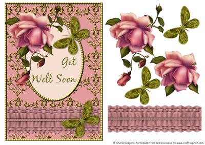 Blush Rose with Ruffle - Get Well Soon
