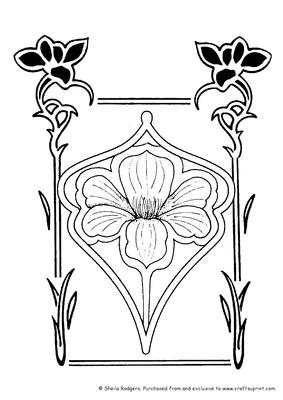 Digital Stamp - Art Nouveau Flower
