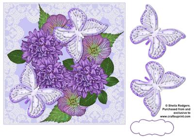 Lavender Butterflies on Lace